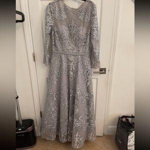 Hijabi friendly silver beaded dress!